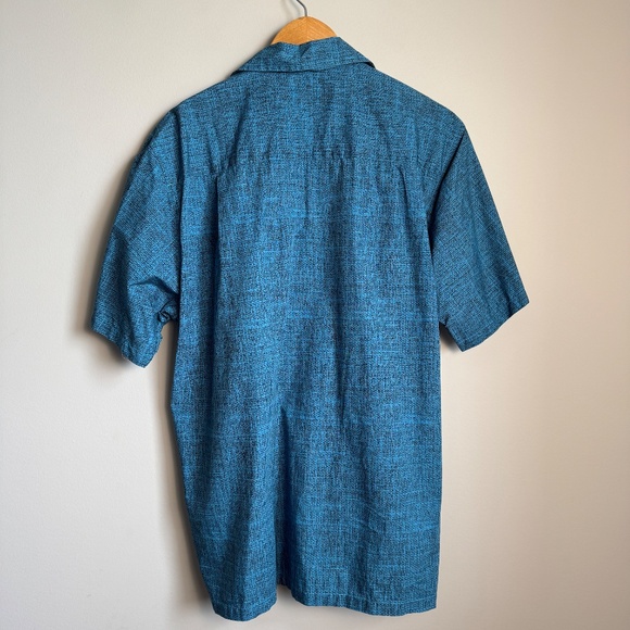 Favant Men's Tropical Hawaiian Button Up V-Neck Short Sleeve Shirt Blue XL Dad - Picture 7 of 13